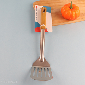 Wholesale slotted spatula with imitation wood grain handle
