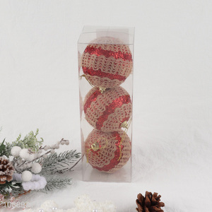 Top sale 3pcs round christmas hanging ornaments christmas ball