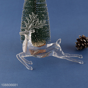 Hot selling clear acrylic reindeer ornaments Christmas tree hanging decor