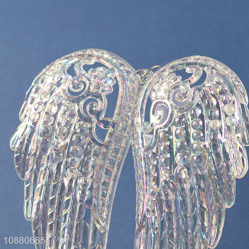 Wholesale clear acrylic hanging wing pendants Christmas tree decoration