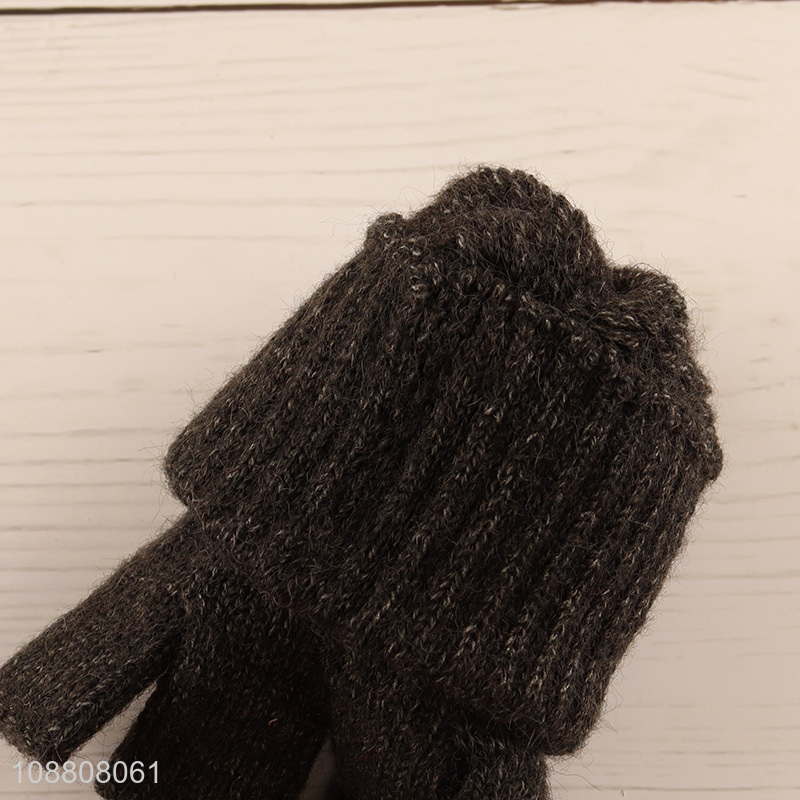 Hot selling unisex winter fingerless stretchy knit gloves