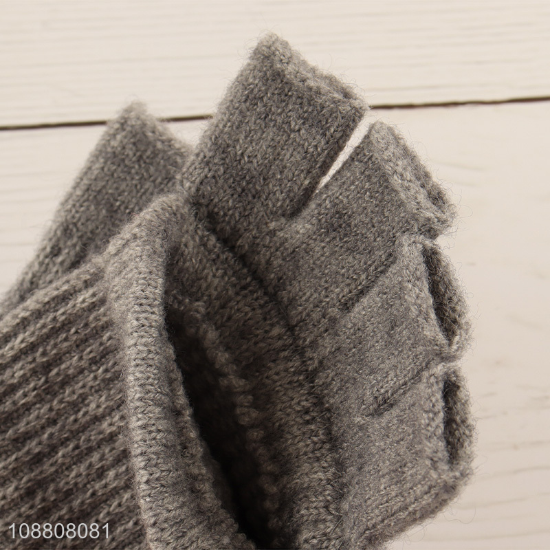 Wholesale unisex winter fingerless gloves convertible mittens