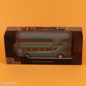 Hot selling alloy pull back bus car toy with lights