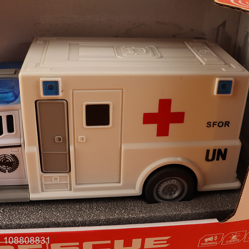 Wholesale 1:20 inertial ambulance toy with light and sound