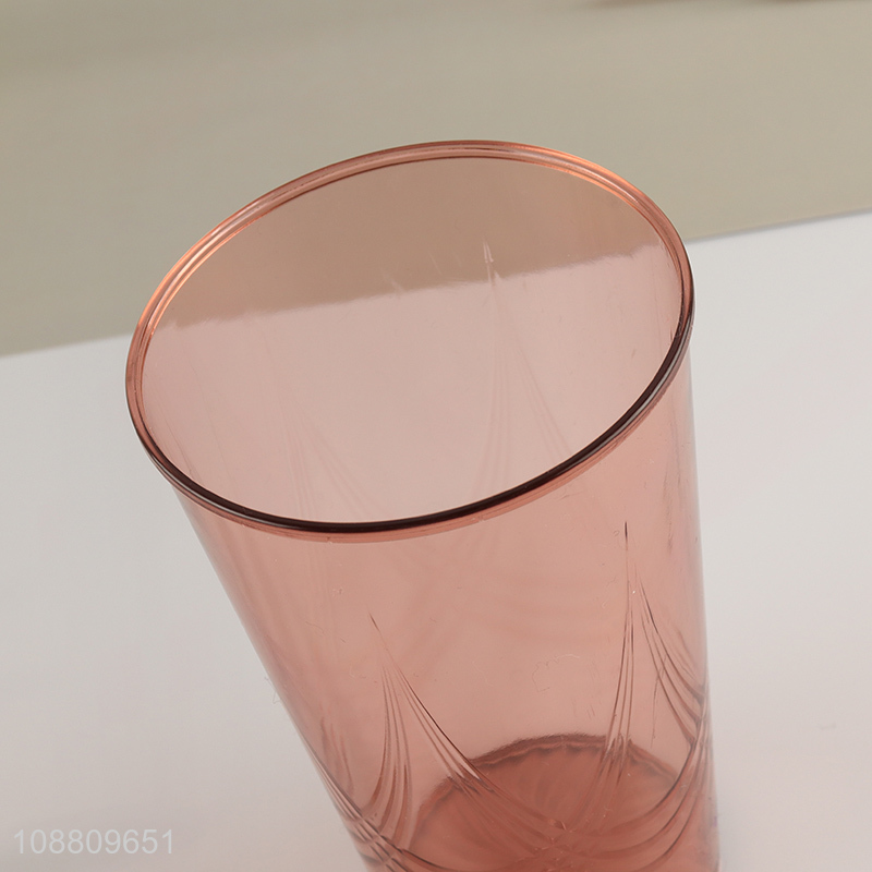 Good quality colorful clear unbreakable plastic water cup