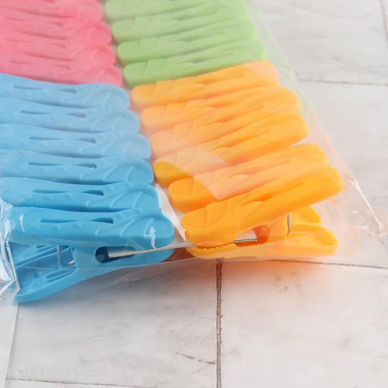 Wholesale 24pcs plastic clothes pins laundry clips pegs