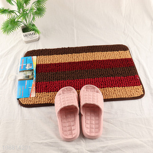 Wholesale non-slip chenille doormat outdoor welcome mat