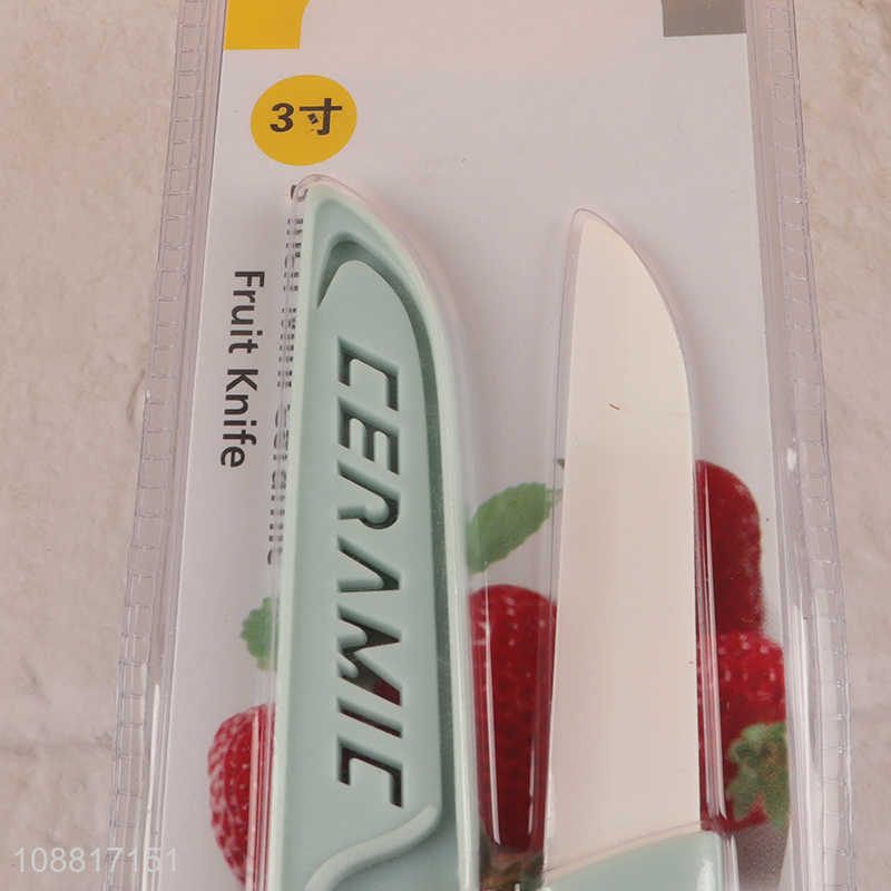 Good quality 3-inch ceramic paring knife with knife cover
