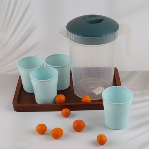 Wholesale 2000ml plastic water pitcher set with 4 cups
