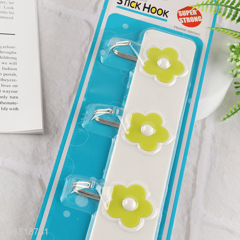 Wholesale 5pcs flower shaped wall mounted hook adhesive hooks