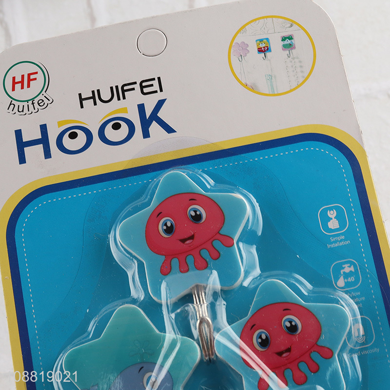 Wholesale 3pcs non-trace heavy duty sticky wall hooks for hanging