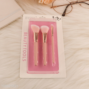 Best selling 3pcs pink makeup tool makeup brush set wholesale