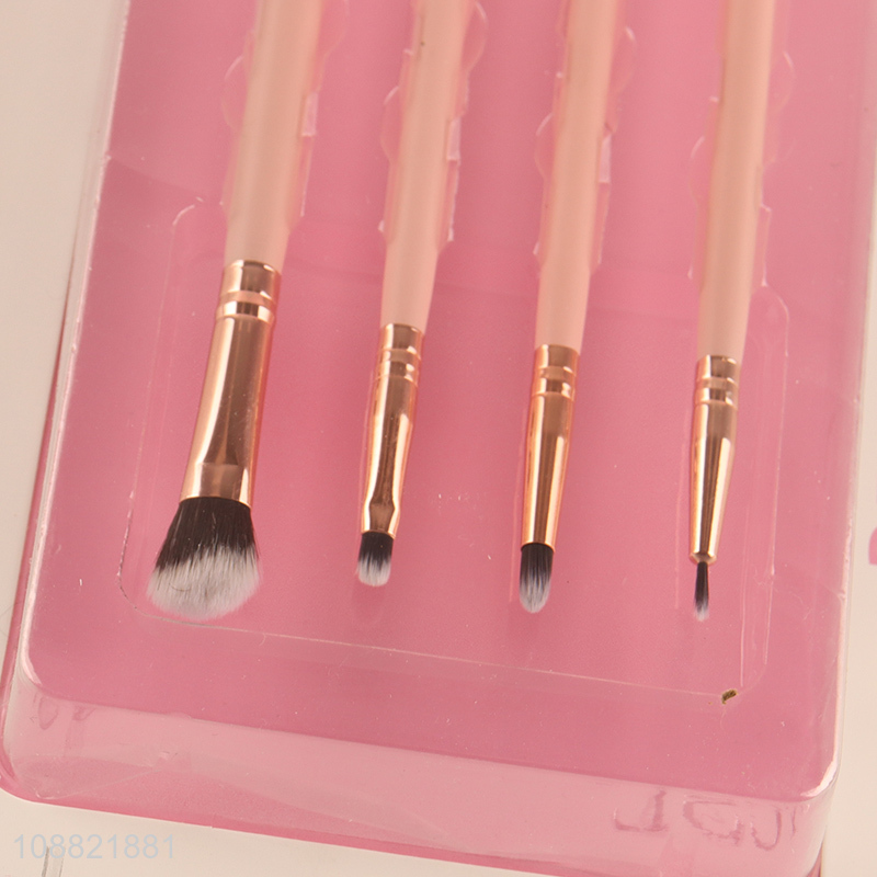 Good price 4pcs pink makeup brush lip brush eyeshadow brush set