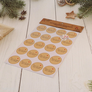 New product 40pcs round customized kraft paper label stickers for packaging