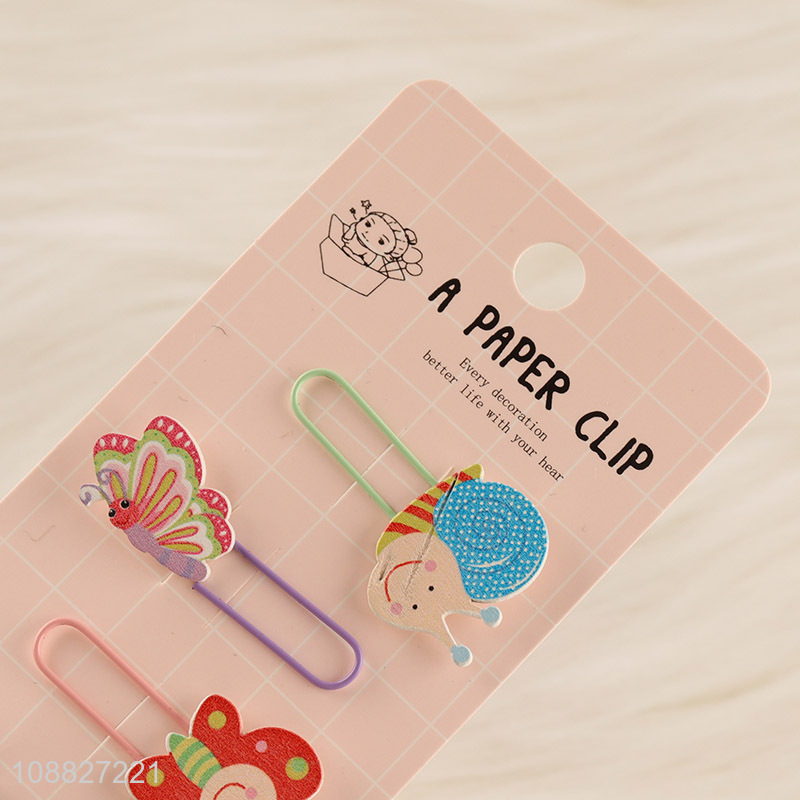 China products 5pcs cartoon school office paper clip set