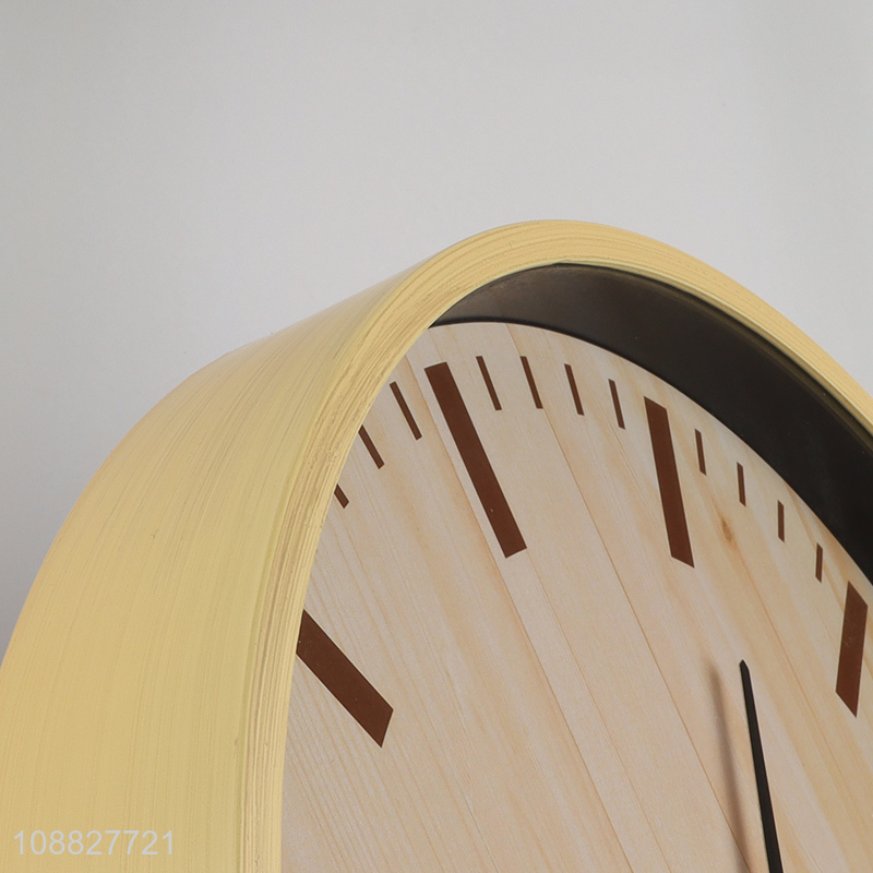 New product silent bamboo pattern wall clock for home office