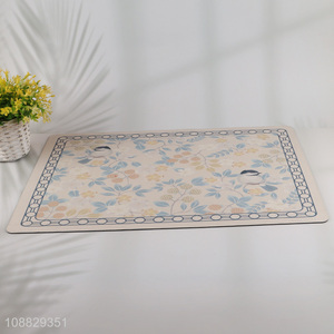 Factory price luxury non-slip floral print <em>bathroom</em> mat rug