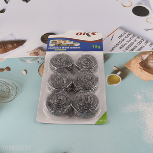 Good selling 6pcs kitchen cleaning stainless steel scourer