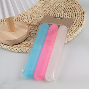 Wholesale 3 packs portable plastic toothbrush cases for traveling