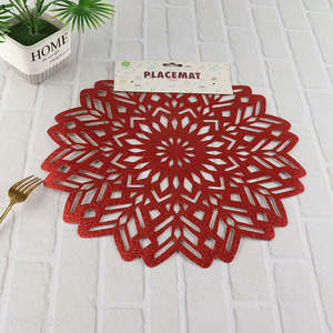 Wholesale from china red hollow pvc place mat dinner mat