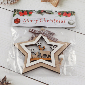 High Quality Painted Wooden Christmas Tree Ornaments Party Supplies