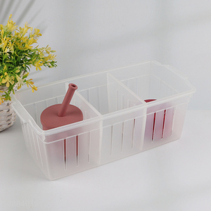 Good selling 3compartment pp transparent storage box for fridge