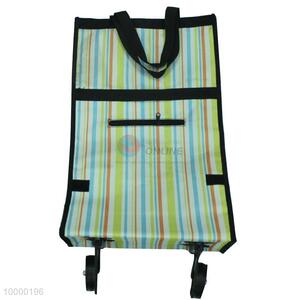 Oxford Foldable Shopping Bag /Shopping Trolley With Plastic Wheel