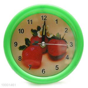 Round shape alarm clock with fruit background