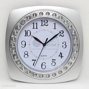 Sliver/Pink/Blue Square Wall Clock