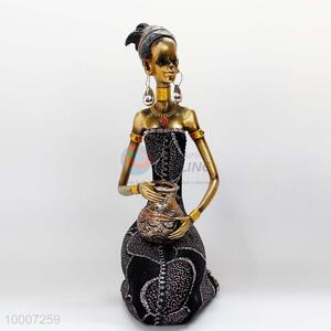 2015 New Product African Pot Woman Resin Decorative Ornament