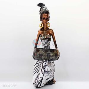 African Woman Carrying Pot Resin Decorative Ornament