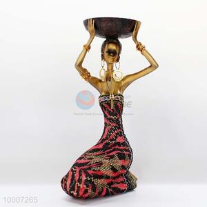 African Girl Sitting With Pot On Her Head Ornament