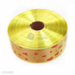 Wholesale Little Star Satin Ribbon With Gold Pattern