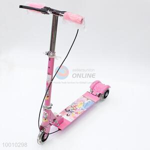 Pink girl scooter with 3-wheels