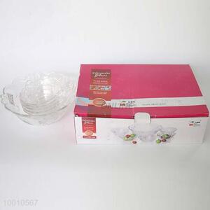 Wholesale 7PCS Clear Eco-friendly Glass Lace-Bowl Fruit Bowl