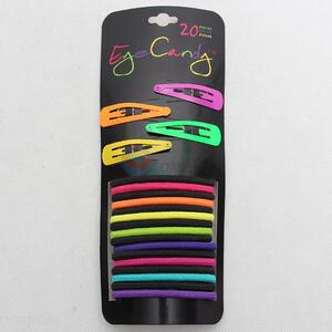 New Fashion Colorful Pony Tail Hair Bands Hairpin Set