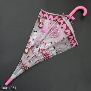 Wholsale Pink Cartoon Pattern EVA Umbrella With Pink Handle For Children