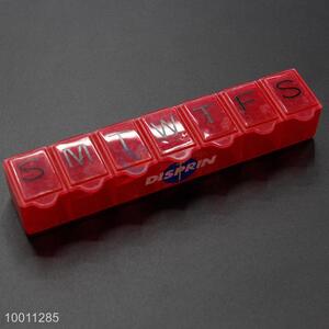 Wholesale red plastic 7 days pill box