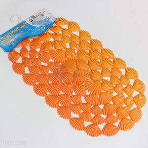 Orange funny shell bath mat
