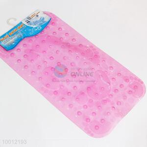 Pink transparent anti-slip bath mat