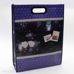 Lovely Purple Non-Woven Bags Cheap Christmas Gift Bag Shopping Bag