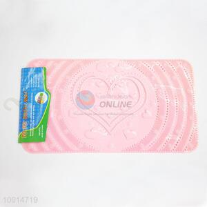 New Arrival Hot Sale 100% PVC Washroom Anti-Slide  <em>Mat</em> with Pink Heart Pattern