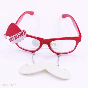 Red Eyewear with Mustache Pendant Christmas Glasses