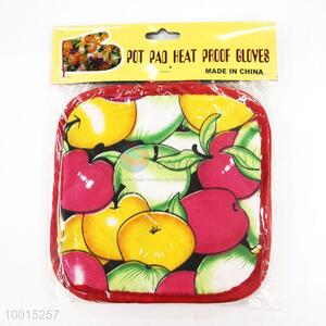 Wholesale Fruit Pattern Polyester Insulation Mat/Pot Holder with Red Border