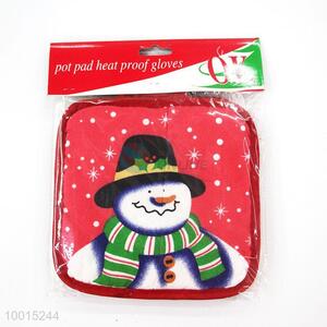 Wholesale Red Snowman Polyester Insulation Mat/Pot Holder