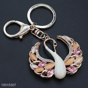 High grade opal swan key chain