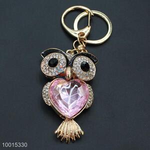 Wholesale crystal rhinestone owl key ring