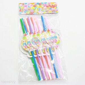 12pcs/bag Party Supplies Multicolor Plastic Drinking Straw