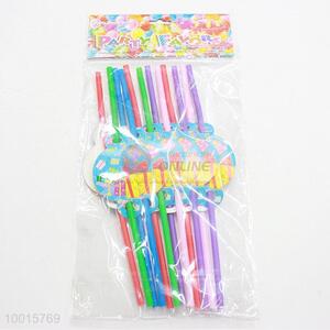 Low Price 12pcs/bag Multicolor Drinking Straw Happy Party Supplies