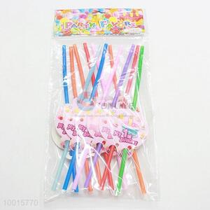 Factory Wholesale Happy Party Supplies 12pcs/bag Multicolor Drinking Straw